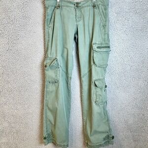 Vintage Y2K Woman's Olive Low Rise L.e.i Multi Pocket Cargo Hiking Pants Sz 9(34